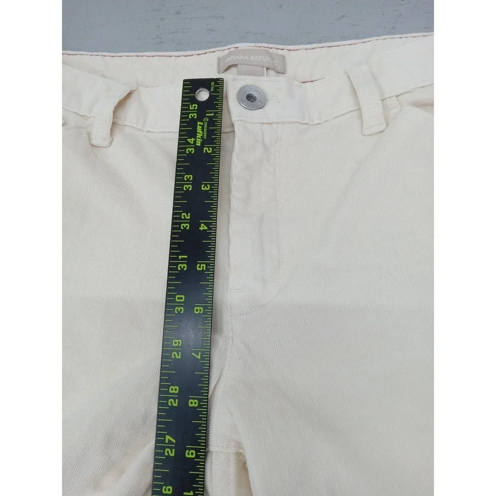 Banana Republic Skinny Ankle Corduroy Pants Mens 31P Mid Rise Stretch Rich Cream